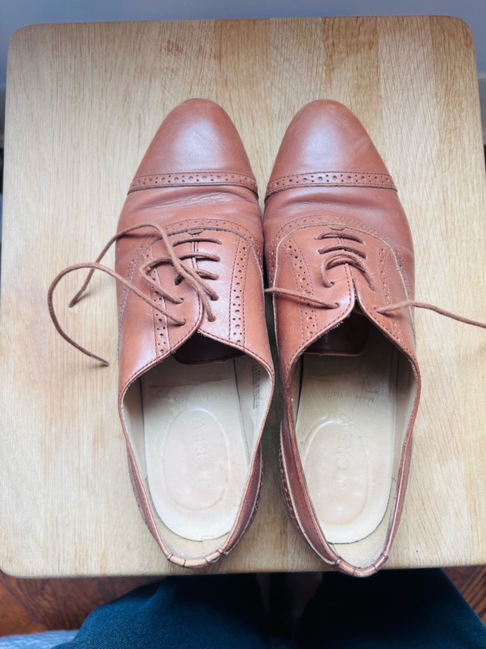J. Crew Women's Tan Leather Oxford Derbys